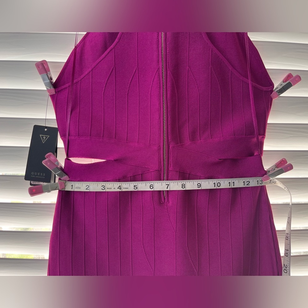 NWT, Guess Brand, Fuchsia, Halter, Body Con style, short, Mini Dress - Picture 10 of 13